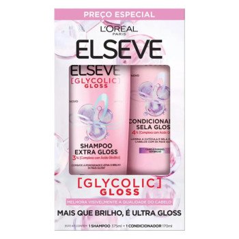 Kit Elseve Glycolic Gloss Shampoo 375ML + Con 170ML