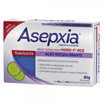 Sabonete em barra asepxia suavizante ação reequilibrante 80g