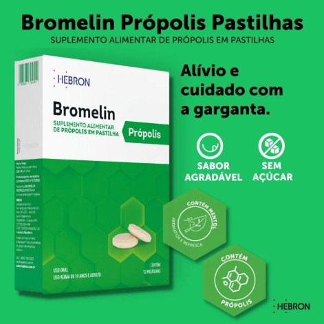 Bromelin Própolis 12 Pastilhas