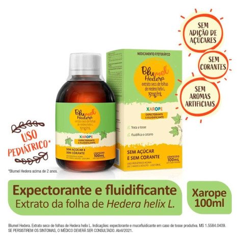 Blumel Hedera Extrato Seco de Hedera Helix L. 15mg/ml Xarope 100ml