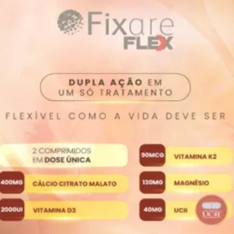 Suplemento Alimentar com Cálcio + Colágeno Fixare Flex 60 comprimidos