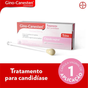 Gino Canesten Cápsula Vaginal 500mg - 1 Unidade + 1 Aplicador 