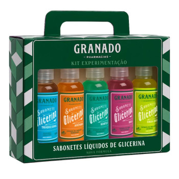 Kit Sabonete Líquido Granado Miniaturas 5 unidades de 120ml