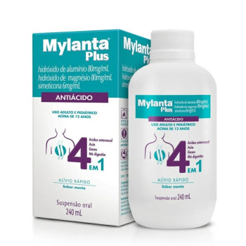 Mylanta Plus Antiácido e Anti-gases  Sabor Menta 240ml
