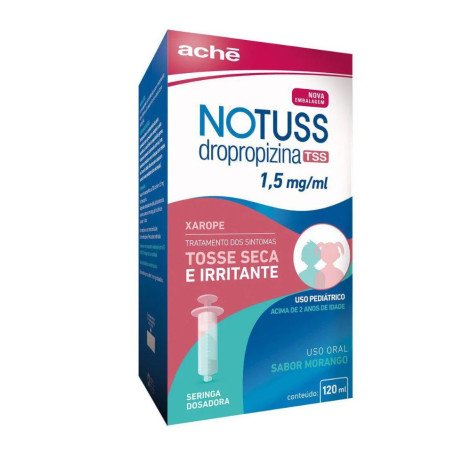 Notuss Dropropizina 1,5mg/ml Sabor Morango Xarope Pediátrico 120ml