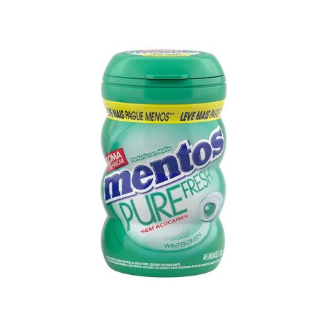 Mentos Pure Fresh Chiclete Sem Açúcar Sabor Wintergreen com 46 unidades 92g