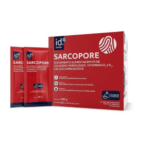 Colágeno Hidrolisado Sarcopore Tangerina 30 sachês de 16,1g cada