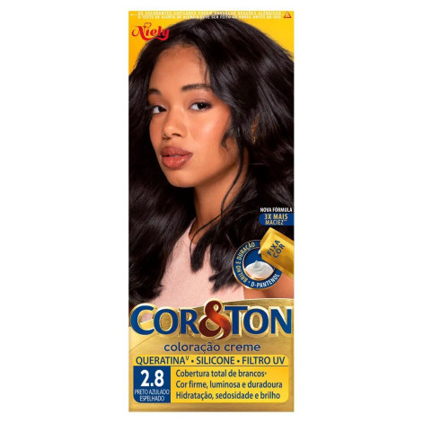 Kit Tinta Niely Cor&Ton 2.8 Preto Azul Espelhado