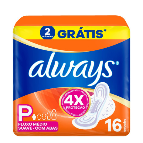Absorvente Always Suave C/Abas C/16 Un