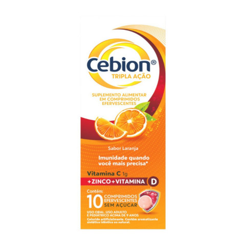 Cebion Tripla Acao S/Acucar 10Cp Eferv
