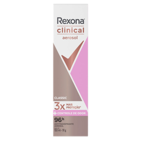 Desodorante Aerosol Rexona 91G Clinical Fem Classic