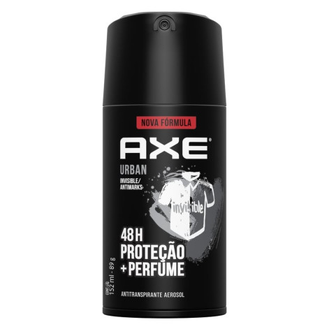 Desodorante Antitranspirante Aerosol Axe Urban Invisible Masculino 48h 90G