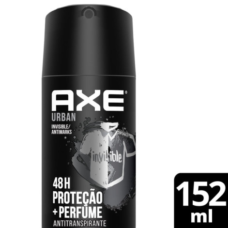 Desodorante Antitranspirante Aerosol Axe Urban Invisible Masculino 48h 90G