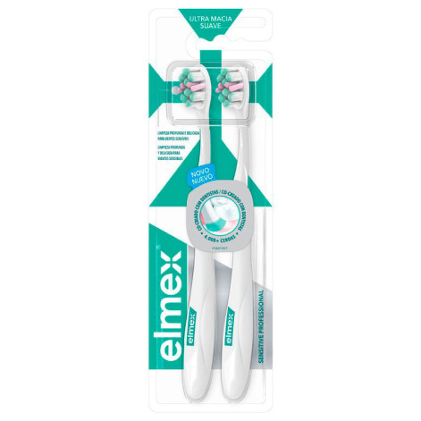 Kit Escova de Dente Elmex Sensitive Professional Ultra Macia Suave 2 unidades