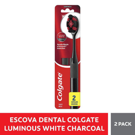 Escova De Dente Colgate Luminous White Macia 2 Unidades