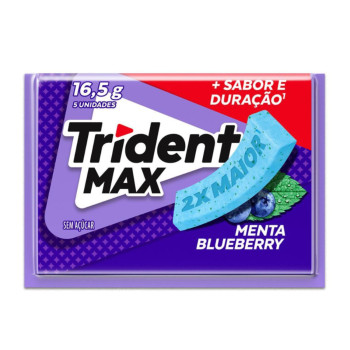 Trident Max Chiclete Sem Açúcar Menta Blueberry 16,5g