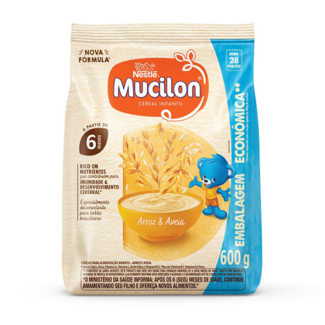 Mucilon Nestle Arroz E Aveia Sach 600 G