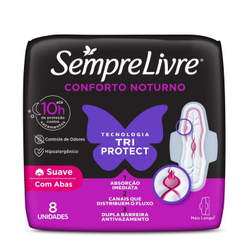 Absorvente Sempre Livre Plus Not C/Abas C/8Un