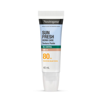 Protetor Solar Facial Neutrogena Sun Fresh Derm Care Oil Control Fluido Cor 2.0 FPS80 40ml