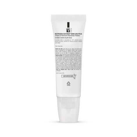 Protetor Solar Facial Neutrogena Sun Fresh Derm Care Oil Control Fluido Cor 2.0 FPS80 40ml