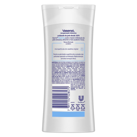 Loção Desodorante Hidratante Vasenol Recuperação Intensiva Reparadora com 200ml