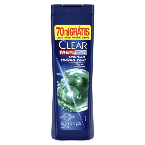 Shampoo Clear 2Em1 Men Anticaspa 400ML L+P