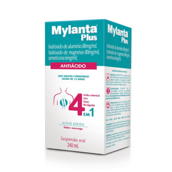 Mylanta Plus Antiácido e Anti-gases Morango 240ml