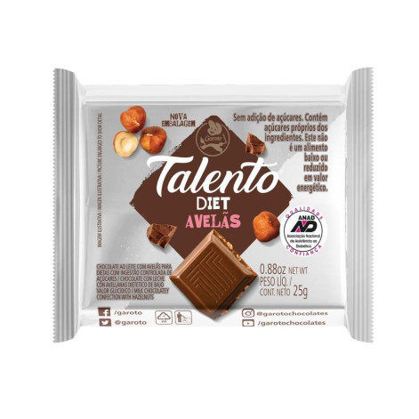Talento Tablete Diet Avelas 25G