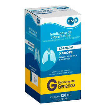 Fendizoato de Cloperastina 3,54mg/ml Xarope 120ml + copo dosador EMS Genérico