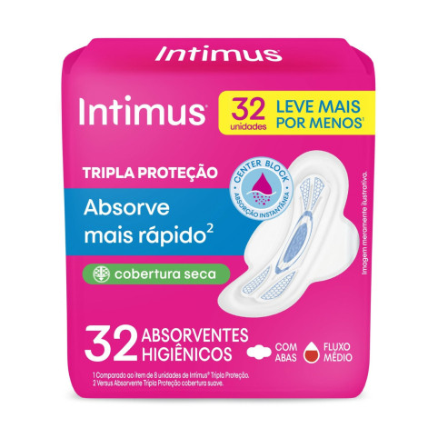 Absorvente Intimus Gel T Prot Seca C/Abas 32Un