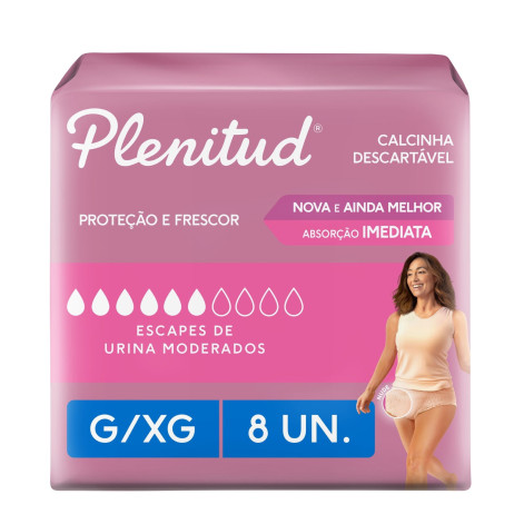 Roupa Íntima Plenitud Femme para Incontinência G/XG 8 Unidades