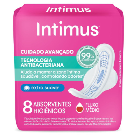 Absorvente Intimus Ultrafino Antbac C/Abas 8Un