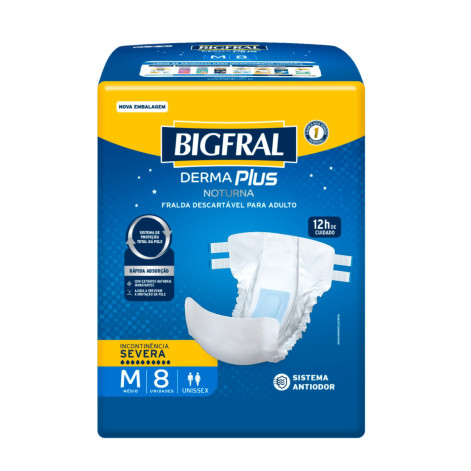 Fralda Adulta Bigfral 8Un Derma Plus Not M