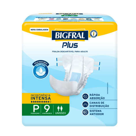 Fralda Adulta Bigfral 9Un Plus Reg P