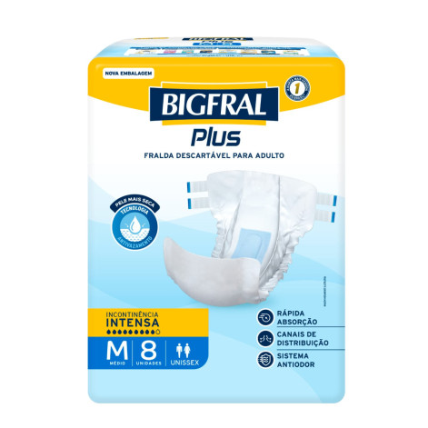 Fralda Adulta Bigfral 8Un Regul Plus M