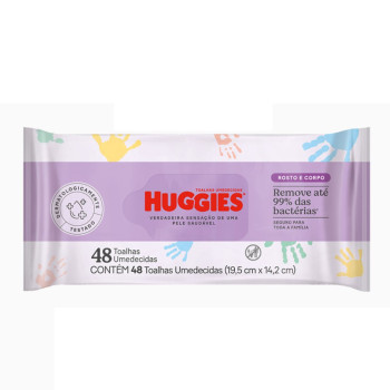  Lenço Umedecido Huggies Classic Cheirinho Refrescante 48 Unidades