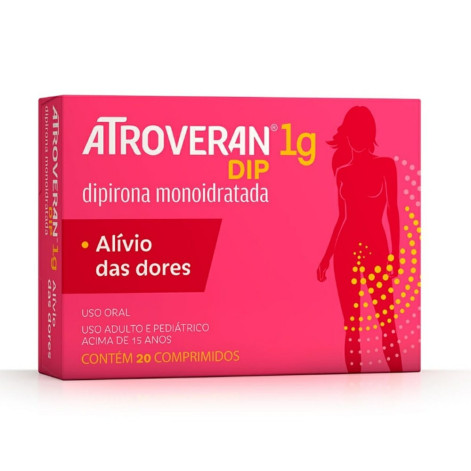 Atroveran Dip Dipirona Monoidratada 1g 20 comprimidos