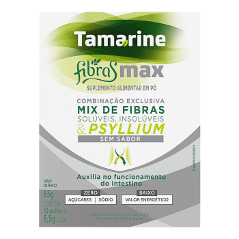 Tamarine Fibras Max em Pó Sem Sabor 10 sachês com 6,5g cada