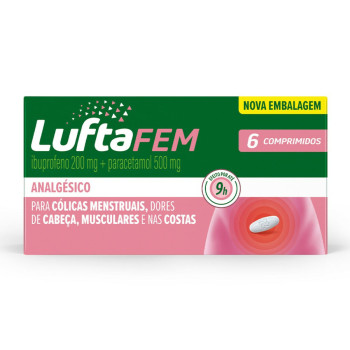 Luftafem Ibuprofeno 200mg + Paracetamol 500mg 6 comprimidos