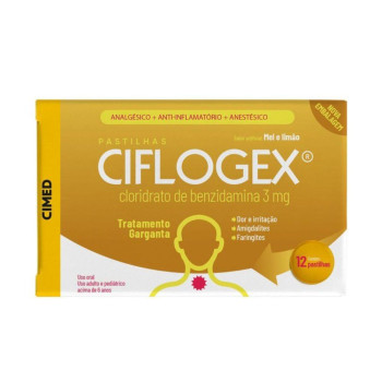 Ciflogex Pastilha Mel E Limao C/12