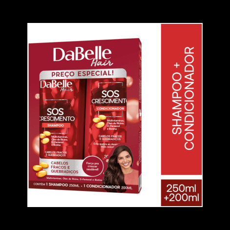 Kit Shampoo + Condicionador Dabelle Sos Crescimento 250ML+175ML
