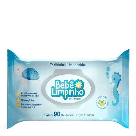 Toalha Umed Bebe Limpinho Prem C/90 Un