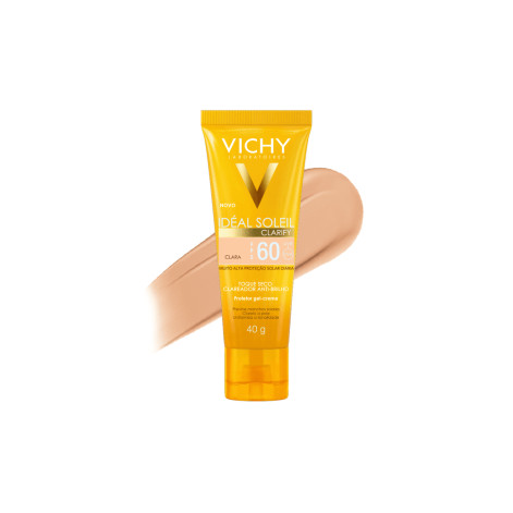Protetor Solar Facial Vichy Idéal Soleil Clarify FPS 60 Clara Proteção e Uniformização para Tom Claro 40g
