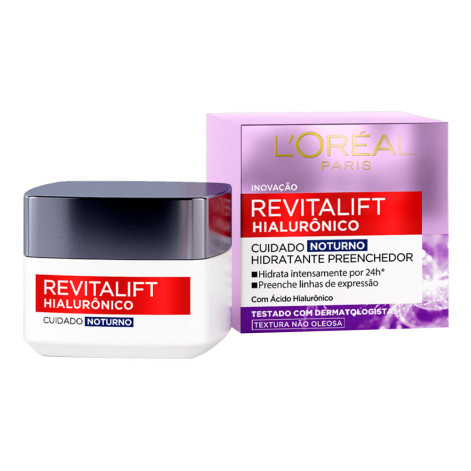 Creme Facial Loreal Revit Noite Hialur 49G