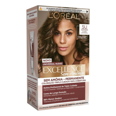 Tinta de Cabelo Permanente Imédia Excellence L'Oréal Paris Sem Amônia - 5U Castanho Claro Universal