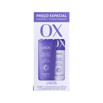 Shampoo OX Liso Duradouro 375ml + Condicionador OX Liso Duradouro 170ml