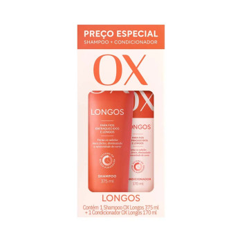 Kit Ox Longos Shampoo 375ml + Condicionador 170ml para Fios Enfraquecidos e Longos 