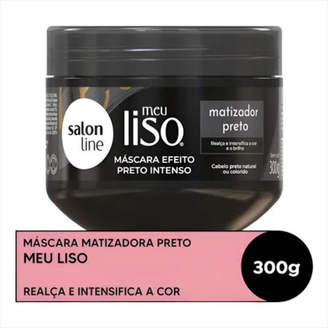 Máscara Tratamento Capilar Salon Line Meu Liso Matizadora Preto 300gr