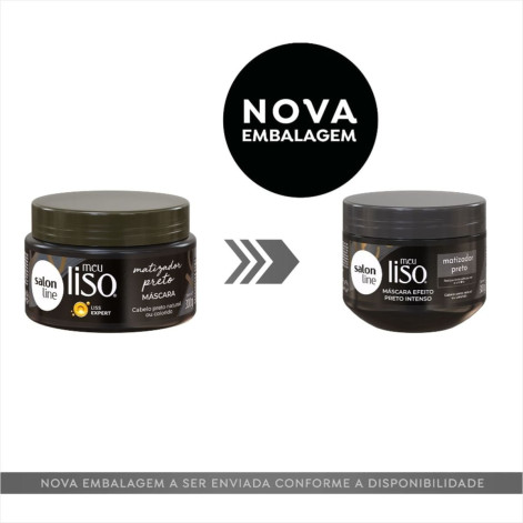 Máscara Tratamento Capilar Salon Line Meu Liso Matizadora Preto 300gr