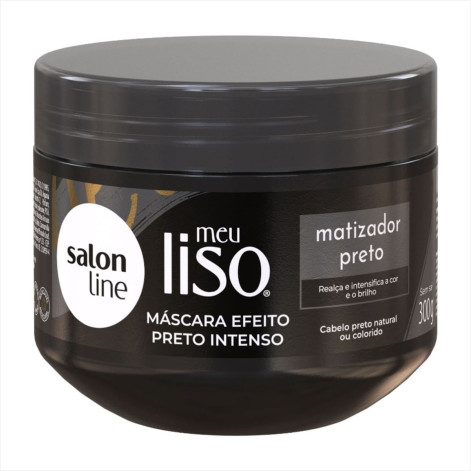 Máscara Tratamento Capilar Salon Line Meu Liso Matizadora Preto 300gr